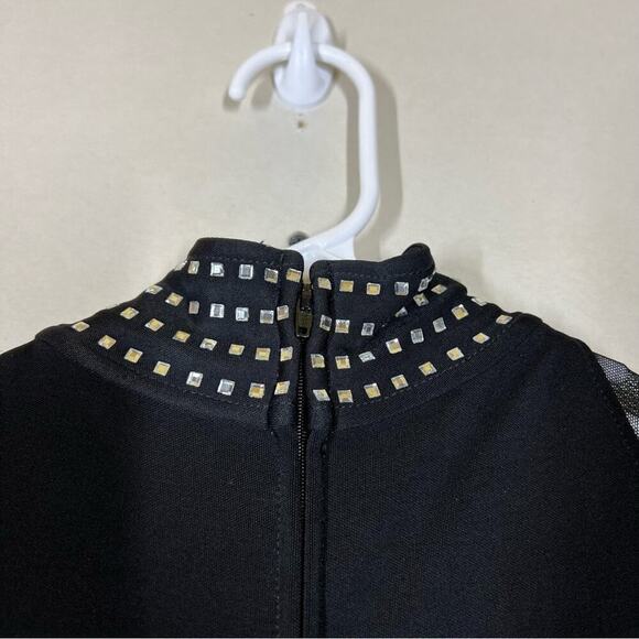 Vintage Tadashi Shoji Floor Length Mesh Rhinestone Dress Size Medium PETITE - Picture 7 of 15